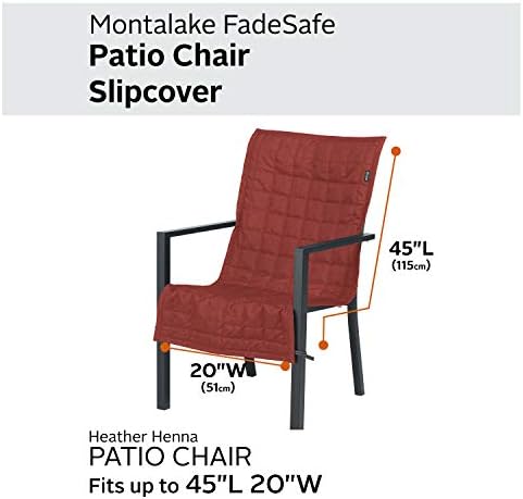Classic Accessories Montlake Water-Resistant 45 Inch Patio Chair Slipcover, Heather Henna, Patio Furniture Covers - Image 3