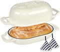 Wildone Enameled Cast Iron Dutch Oven Pot with Lid, Oval Bread Oven by Wildone