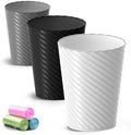 Lysam Bathroom Trash Can 3 Pack, 1.8 Gallon Small Trash Can with Trash Bags by Lysam