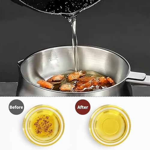 50oz 304 Stainless Steel Deep Fryer Pot with Basket & Strainer, Large Capacity Bacon Grease Container for Kitchen,Frying, Cooking, Camping,Oil Filter Container - Dishwasher Safe (50oz/1.5L/1.7Qt) - Image 2