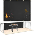 Fireproof Grill Heat Shield for Deck Railing/Wall, 4'x3', Black by Amerbro