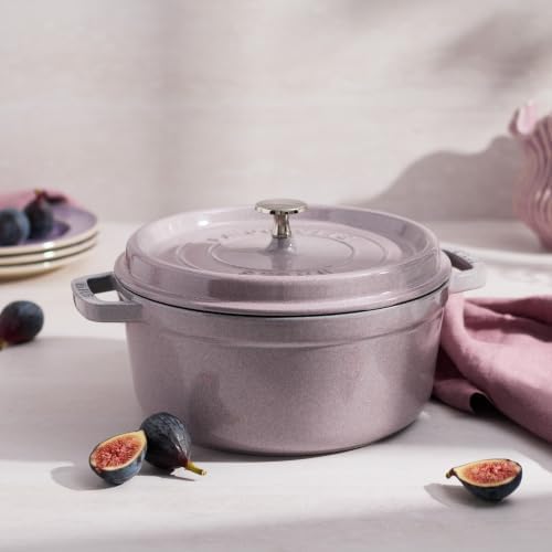 Staub Cast Iron Round Dutch Oven, Made in France, 4-qt, Lilac - Image 2
