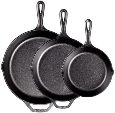 Lodge Pre-Seasoned Cast Iron Skillet Set, 8, 10.25 and 12 Inches - Image 2