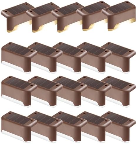 PATIOWIN Solar Deck Lights, Solar Step Lights Waterproof, Warm White, 20 Pack by PATIOWIN