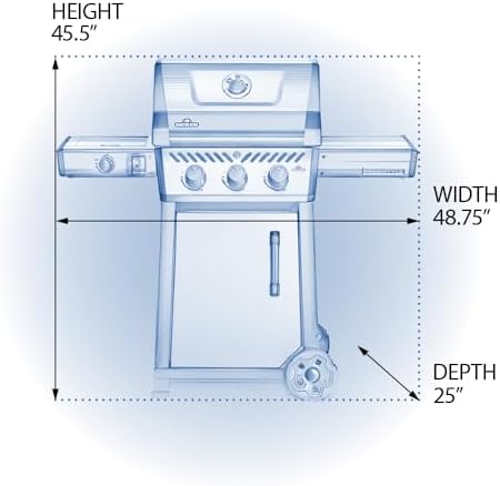 Napoleon Freestyle 365 Propane Gas Outdoor Grill with Range Side Burner, Graphite Grey – 4-Burner BBQ for Versatile Cooking - Image 2