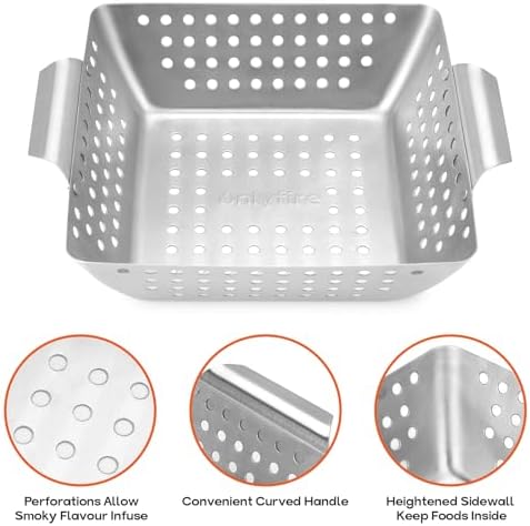Onlyfire Stainless Steel Perforated Mini Grill Baskets, 3 Piece - Image 3