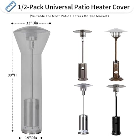 OutdoorLines Waterproof Patio Heater Covers with Zipper and Storage Bag, - Image 3