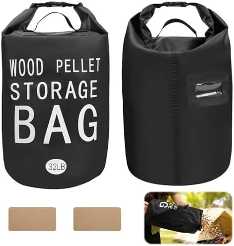 32LB Waterproof Wood Pellet Storage Bag-Dual Handles, Label Pocket(2 Pack) by Unknown
