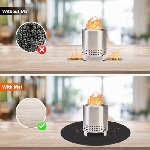 19.5" Fire Pit Mat for Solo Stove Mesa Tabletop Fire Pit, Fireproof Mat for Solo Stove Accessories, Small Under Grill Pad to Protect Your Table, Easy to Clean, Reusable - Image 5