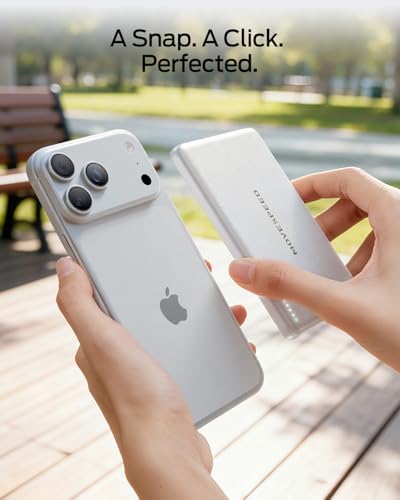MOVE SPEED 0.3'' Ultra Slim MagSafe Portable Charger, 5000mAh Magsafe Battery Pack iPhone 17 Air Accessories, Magnetic Power Bank with USB C Port for iPhone 17 Pro Max Air/16/15/14/13/12, Pearl White - Image 7