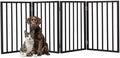 Pet Gate - 4-Panel Indoor Foldable Dog Fence for Stairs, Hallways, or Doorways - 72x24-Inch Wood Freestanding Dog Gates by PETMAKER (Black) by PETMAKER