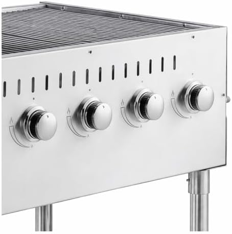 Commercial Stainless Steel Outdoor Liquid Propane Grill with Pizza Oven Attachment, 36" Cooking Surface, 5 Burners, 80,000 BTU, for Restaurant Patio, Resort, Catering, Outdoor Kitchen, Hotel - Image 3