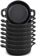 Ziliny 8 Pack Mini Cast Iron Skillets 5 x 5 x 1.3 Inch Pan Ramekin Set by Ziliny