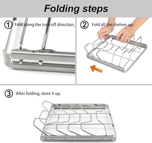Stainless Steel Foldable Rib Racks for Smoking – 2 Pack (10 Inch), with Large Silicone Basting Pastry Brushes – Perfect for Grilling, BBQ Accessories - Image 6