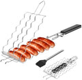 Hot Dog Holders for Grilling with Brush - 6 Hotdog BBQ Basket by Unknown