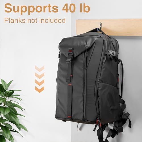 10Pcs Wall Hooks, Black Metal Coat and Towel Hooks, Holds Up to 40 lbs - Image 2
