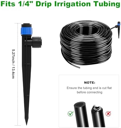 1/4 Inch Adjustable Drip Irrigation Emitters, Push-in 360° Drip Emitters for 1/4" Tubing, Adjustable Flow Watering Drippers for Garden & Greenhouse, 18 Pack - Image 3