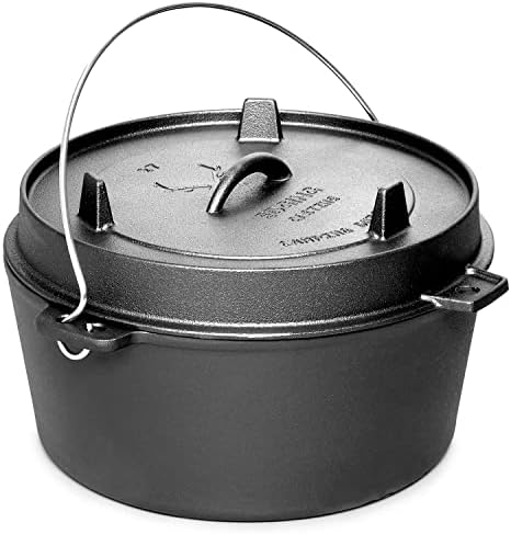 EDGING CASTING Pre-Seasoned Cast Iron Camping Dutch Ovens, Outdoor Camping Dutch Oven Pot with Lid Tripod, 6 Quart - Image 4