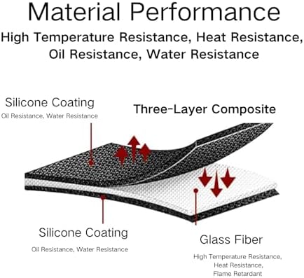 48x30 Inch Reusable Under Grill Mat for Outdoor Grill/Solo Stove/Under Fire Pit,Double-Sided Silicone Fiberglass BBQ Mat,Fireproof/Waterproof Oil-Resistant Protector for Deck Patio Grass - Image 3