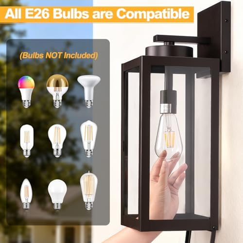 20" Oil Rubbed Bronze Large Outdoor Wall Lights with Closed Bottom - Image 4