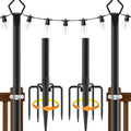 AILBTON 2 Pack 10Ft String Light Poles,Light Poles for Outside String Lights,Outdoor Light Poles with Fork,Metal Pole Stand for Patio,Backyard,Deck by AILBTON