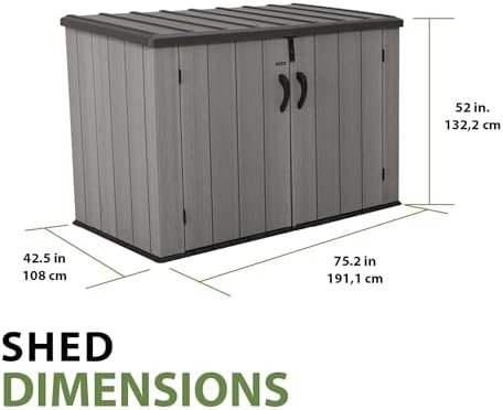 Lifetime Horizontal Outdoor Storage Shed, 75 Cu. Ft. Capacity - Image 5