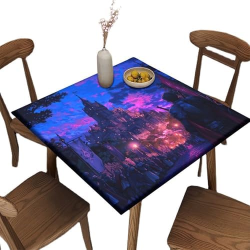 Tablecloth Square, Medieval Fantasy Pattern Printed on Washable Card Table Covers Fitted Square, Suitable for Home Dining Camping BBQ, Fit for 54" x 54" Square Tables by JRBSZMI2