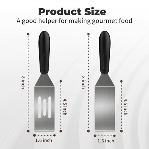 Stainless Steel Mini Spatula (4PC),Small Turners for Cake Brownies Pancakes - Image 2