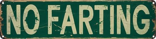 No Farting Metal Sign 4x16in Funny Bathroom Plaque for House Room Door Toilet Wall Home Decor Accessories by Unknown