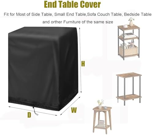 End Tables Cover, Outdoor Side Table 15.7x18.1x34.2in - Image 2