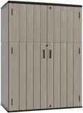 KINYING Outdoor Storage Shed,57 Cu.ft Vertical Outdoor Storage Cabinet Waterproof, Outdoor Resin Tool Shed for Patio Furniture, Garden Tools, Pool Accessories, Lawn Mower(Coffee Color) by KINYING