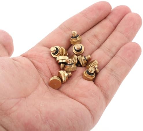 Psyqtsuary 12Pcs Brass Misting Nozzle Plug for Outdoor Spray Cooling System, Heavy Duty 10/24 Screw Thread Misting Nozzle Plug for Patio Mist System - Image 7