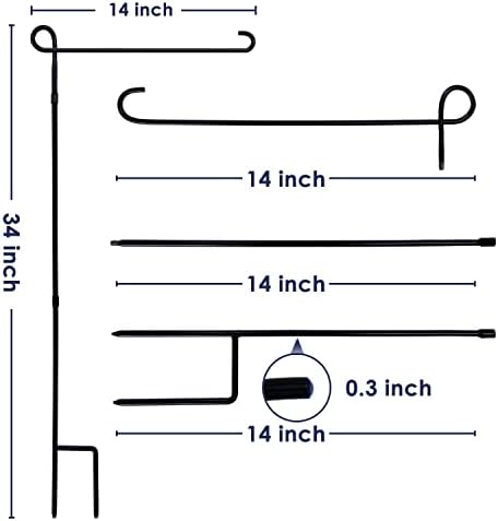 YEAHOME Garden Flag Stand Holder, Premium Yard Flag Holder Weather-Proof Metal Powder-Coated Flagpole for American Flag, Christmas Garden Flag, Outdoor Garden Decor Decoration - Image 5