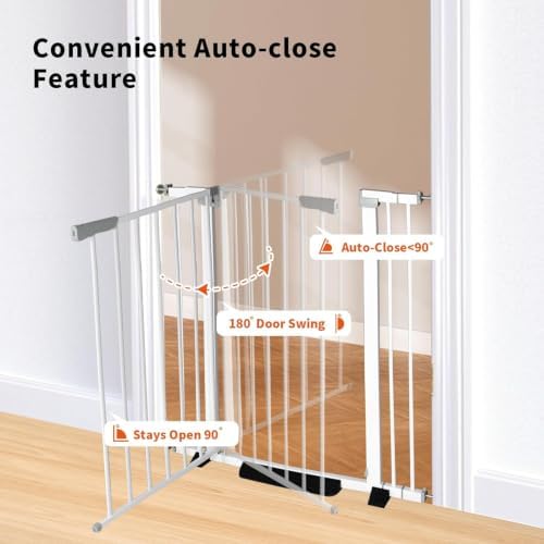 Rgqphantom 41" Tall Safety Pet Gate,Adjustable 29.92"-43.71" Wide(White) - Image 5