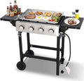 Flat Top Gas Griddle Grill with Stainless Steel Griddle, Includes Dust Cover & Regulator, Perfect for Camping & Tailgating (4-Burner) by LabolataOutdoorGrills