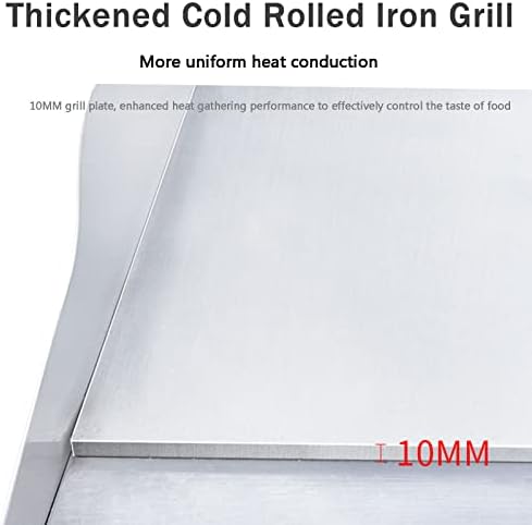 Gas Griddle LPG Commercial Stainless Steel Heavy Duty Restaurant Outdoor Griddle Gas Baking Plate Burger Grill Smooth Double Burners, 2800PA, for BBQ Cooking Steak, Eggs, Pancakes,720 - Image 6