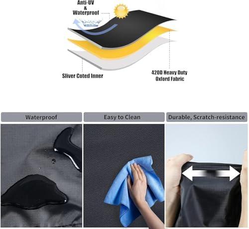 Customized Patio Heater Covers, Waterproof Outdoor Electric Heater Cover with Zipper Heavy Duty Storage Cover for Patio Outside Home Use - Image 4