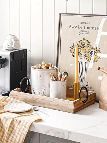 LE TAUCI Utensil Holder for Counter, 6.9" Ceramic Kitchen Utensil Crock,Bee - Image 5
