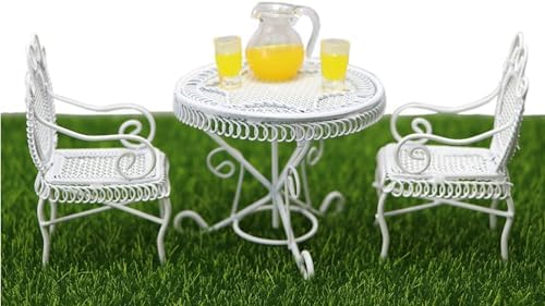 Miniature Dollhouse Furniture 1 12 Scale Bistro Set Metal Table & Chairs by Cuteminifulfillsallyourfantasiesabouttheminihomeinyourdreams