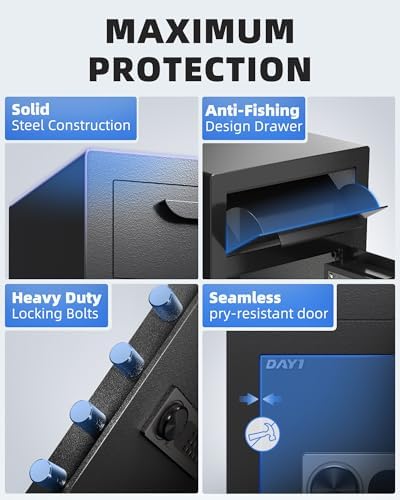 DAYI Drop Safe, 2.6 Cubic Feet Deposit Box with Drop Slot, Depository Safe with Fireproof Bag for Business & Home, Cash box for Documents - DM-52 - Image 3