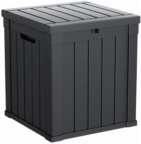 PatioZen 53 Gallon Package Delivery Boxes for Outside, Lokable Secure Resin Package Delivery Box with Lid, Weatherproof and Anti-Theft Storage for Outdoor Front Door, Porch, Curbside, House (Black) by OutdoorLivingPerfected
