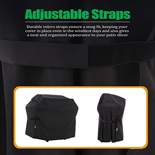 F&J Outdoors Grill Cover BBQ Cover, Black, 53" W x 27" D x 43" H - Image 6