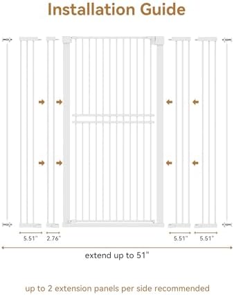 No Pawblems Gate Extension, 5.5" Width Expander for 55.0" Pet Gate, White - Image 5