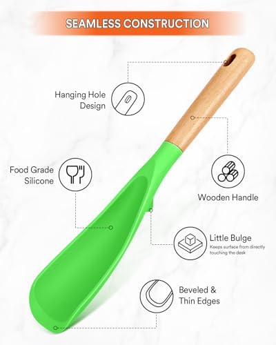 Badiano Silicone Cooking Spoon for Nonstick Cookwares, Multi-function,11.4" - Image 3