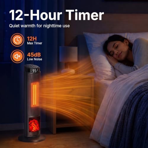 OLIXIS 23" Space Heater for Indoor Use, 70° Oscillation, 4 Modes - Image 4
