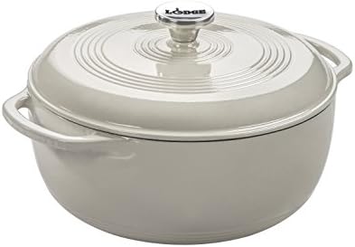 Lodge Essential Enamel Cast Iron Dutch Oven, 3 Quart, Oyster White by Lodge