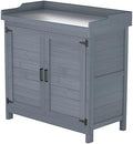 GDLF Outdoor Storage Cabinet with Work Bench, Garden Potting Table, Gray by GDLFGoodLife