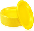 Plastic Plates 9 Inch Plastic Solid Round Party Dessert Dinner Plates for Weddings Party BBQs Birthday Camping and Anniversary (30, Yellow) by Unknown