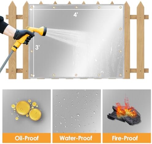 Fireproof Grill Heat Shield for Deck Railing/Wall, 4'x3', Silver - Image 5