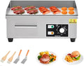 Takywep 18" Commercial Electric Griddle, Stainless Steel Countertop Griddle, Electric Flat Top Grill With Shovel Brush, Restaurant Teppanyaki Grill Cooking Equipment, Temperature Control 50°C - 300°C by HOME